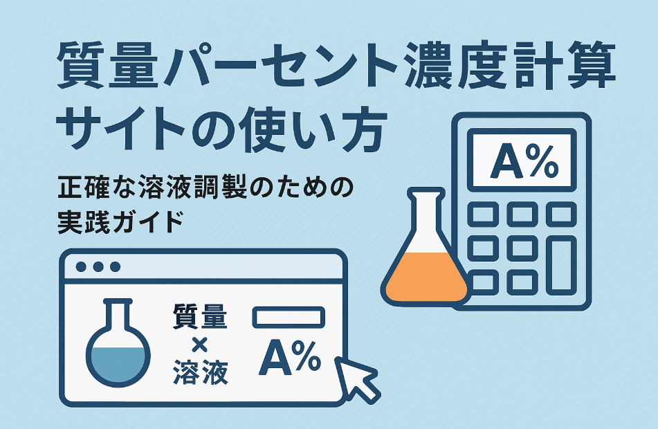 質量パーセント濃度計算サイトの使い方